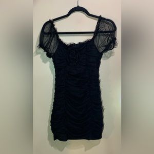 Women’s Ruched Little Black Mini Dress size medium
